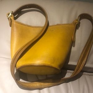 Vintage Yellow Coach 80s Bucket Bag - Needs Restoration